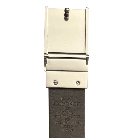 Calvin Klein Belt Mens Reversible Black Textured Leather/Brown Size Medium 34-36 - Picture 3 of 10